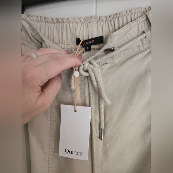 NWT Quince Vintage Wash Tencel Drawstring Cargo Pants - Picture 11 of 13